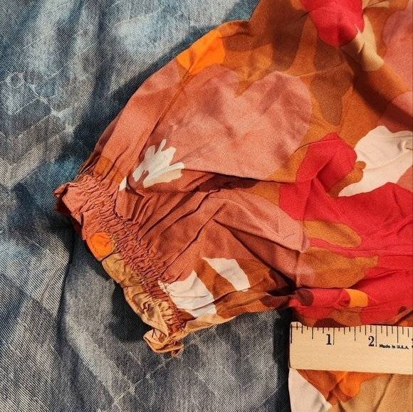 Sanctuary Floral Remember Me Floral Top Red orange Rust Size 2X - Picture 10 of 14